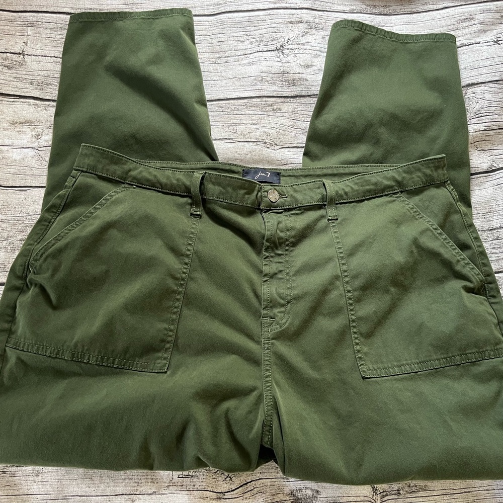 7 For All Mankind Green Straight Leg Pants
